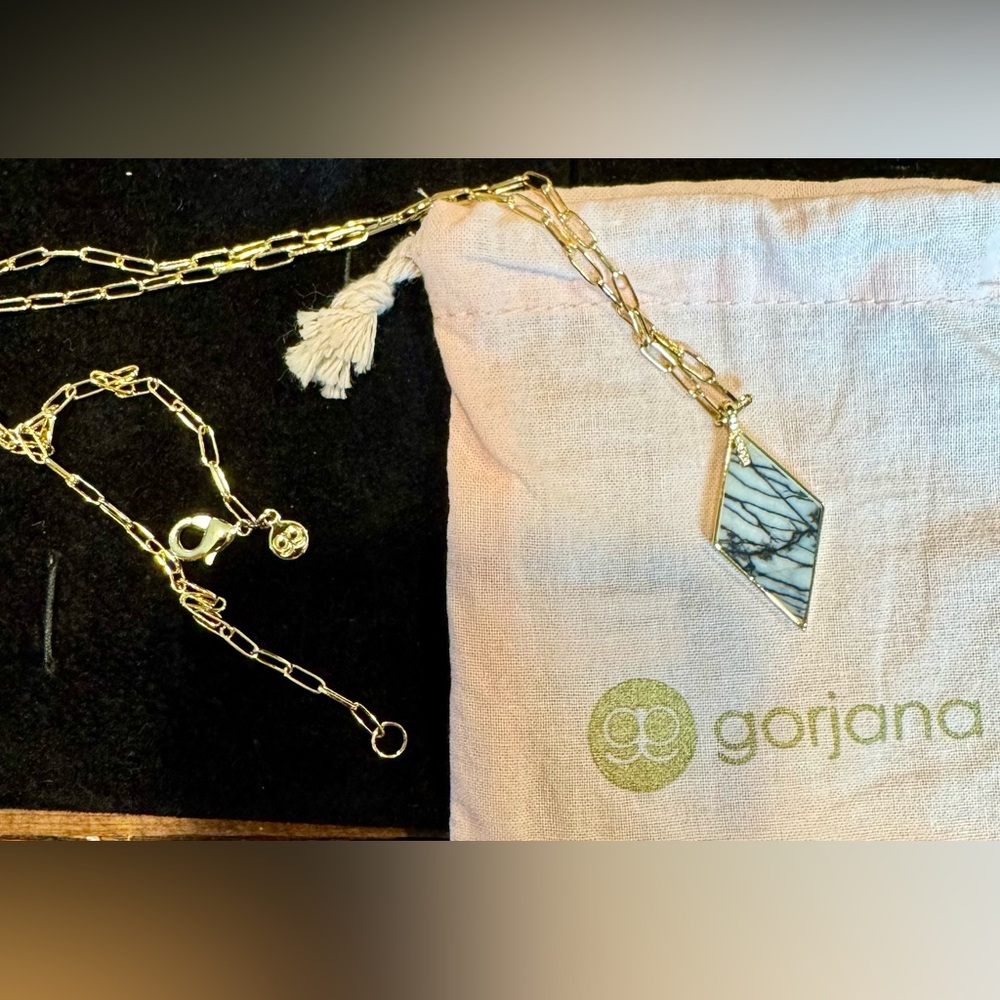 Gorjana Gold Paperclip Chain Necklace with Pendant